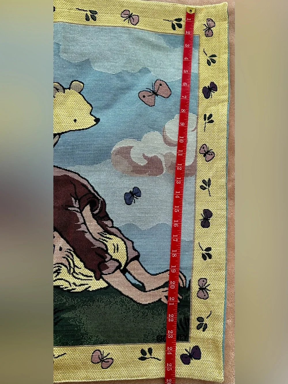 Classic Winnie the Pooh Tapestry Wall Hanging Bridge Leap Frog Pooh Cartwheel